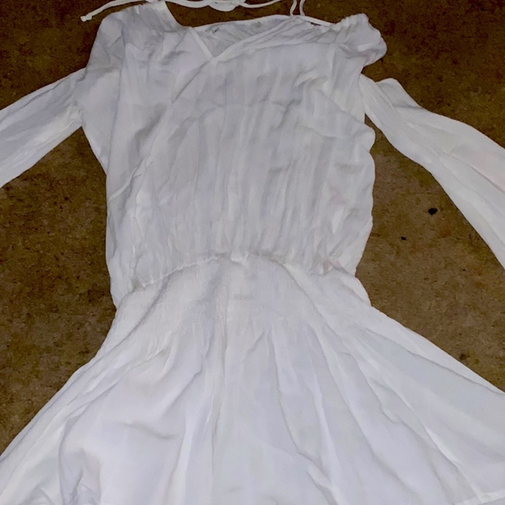 White dress with open shoulders